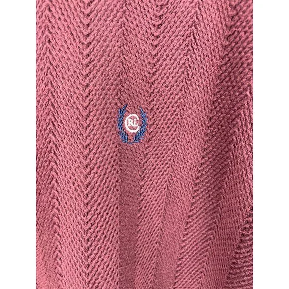 Chaps Ralph Lauren Sweater Burgundy Wine Mens Size Large 100% Cotton - Picture 4 of 9